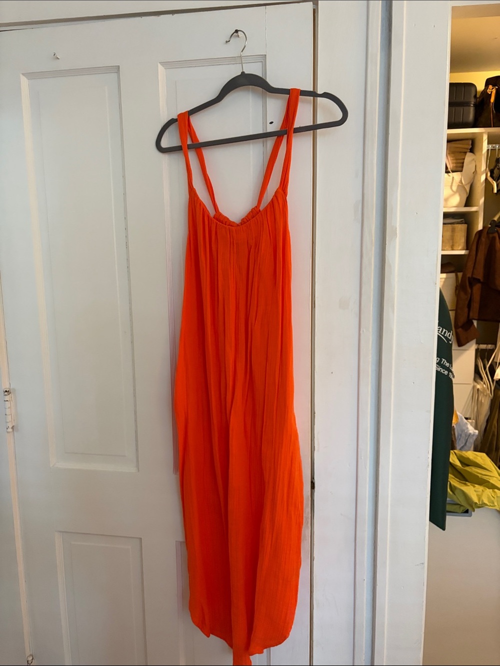 Old Navy Bright Orange Maxi Dress with Double Straps